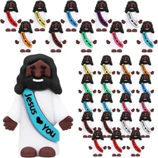Bememo 25 Pcs Mini Black Jesus Little Black Jesus Tiny Jesus Bulk to Hide and Se