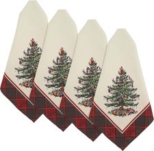 - Napkin Set, Holiday Home Decor, Set of 4 Christmas Tree Tartan Collection 