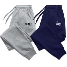 Autumn Winter Men's Joggers Drawstring Casual Pants Fleece Workout Sweatpants