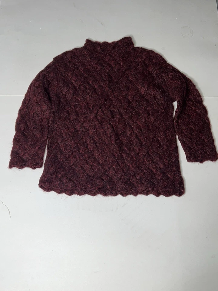 Oscar De La Renta / Suéter Tejido Grueso Vintage / Talla PP / Rojo