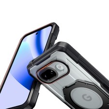 For Google Pixel 10A Case with Tempered Glass Magnetic Kickstand Cover Black