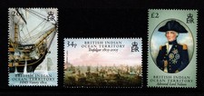 BRITISH INDIAN OCEAN TERRITORY 2005 BATTLE OF TRAFALGAR BICENTENARY SET OF 3 MNH