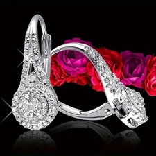 2 Ct Round Simulated Diamond 14K White Gold Finish Women Huggie Hoop Earrings