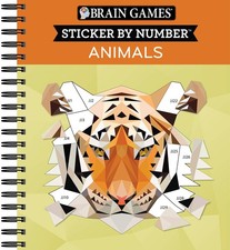 Brain Games - Sticker by Number: Animals - 2 Books in 1 42 Images to...