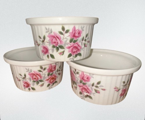 Enoch Wedgwood Tunstall China Pink Rose Small Ramekin Set Of 6 - Picture 5 of 8