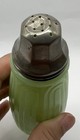 Rare Jeanette Jadeite Vertical Ribbed Salt & Pepper Shakers With Original Lids — photo 9
