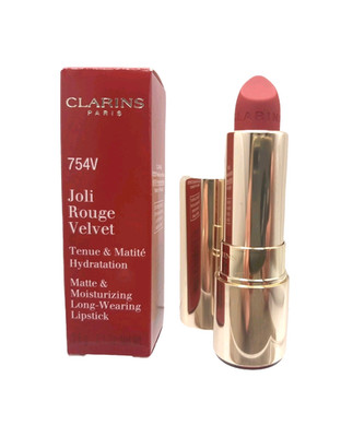 Clarins Joli Rouge Velvet Matte Moisturizing Lipstick 754V DEEP RED 