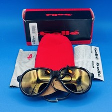 VTG Bolle Crevasse Blk Gold Mountaineering Sunglasses Leather Shields 0910001014