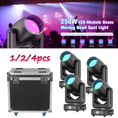 4x 250W 48Prism Moving Head Stage Lighting LED Beam RGBW Gobo DMX DJ Disco Light