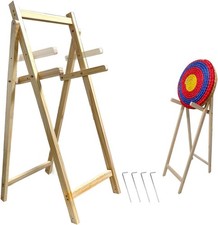 Archery Target Stand with 2 Adjustable Height Stand Wooden Archery Target Stand