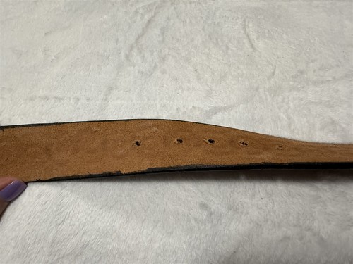 VINTAGE MEN'S TOOLED WESTERN LEATHER BROWN BELT SIZE 38 / 40 "NO BUCKLE" - Picture 8 of 10