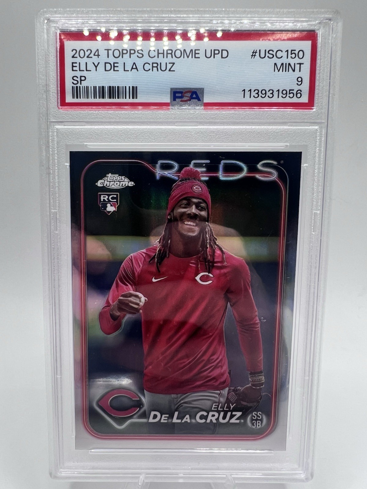 2024 Topps Chrome Update Image Variation Elly De La Cruz #USC150 Rookie SP PSA 9