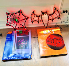 Lighted HALLOWEEN BAT and Lighted HALLOWEEN SPIDER 43 lights each