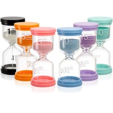 Bekith 6Pcs Sand Clock, Hourglass SandTimer 9.6x4.3cm, Multi-coloured