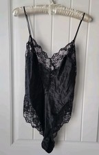 Adagio Patricia Fieldwalker Neiman Marcus Silk Teddy Black Lace Vintage M