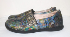 Alegria Glee Size 39/9 Metallic Leather Women's Slip On Loafers Multicolor Shoes