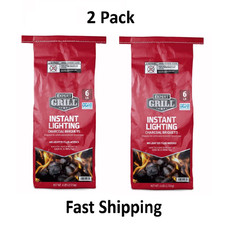 Charcoal Briquettes Easy Instant Lighting Coals Grilling Barbecue BBQ 6lb 2 Pack