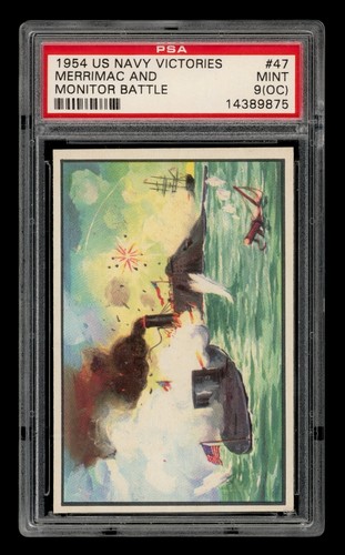 1954 U.S. Navy Victories Set-Break # 47 Merrimac And Monitor Battle PSA 9 (OC)