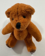 VINTAGE MINIATURE HANDMADE JOINTED PLUSH RUST TEDDY BEAR 2.5  