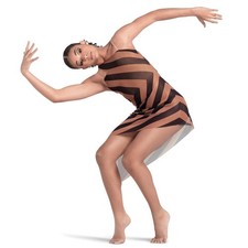 Dance Costume Small Adult Brown 10th House TH23149 Lyrical Contemporary Stripes