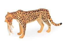 Mother Leopard Carry Cub Animal Figure Toy PVC Doll Small Figurine Birthday Gift