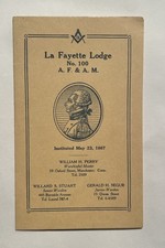 June 1928 Scarce Masonic Lodge No 100 La Fayette USA Foldout Brochure