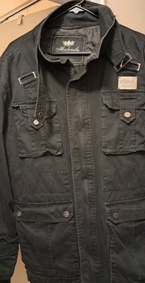 Men's Akademiks Black Jacket Size Large Full Zip Pre-owned Good Condition