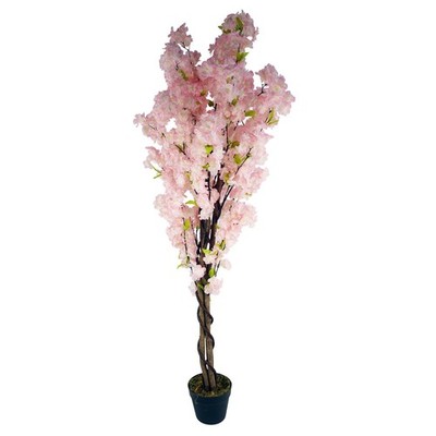 Künstlicher Kirschblütenbaum groß realistisch rosa 150 cm Premium Blatt