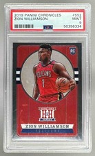 6334 Zion Williamson 2019 Panini Chronicles #552 Hometown Heroes Optic RC PSA 9