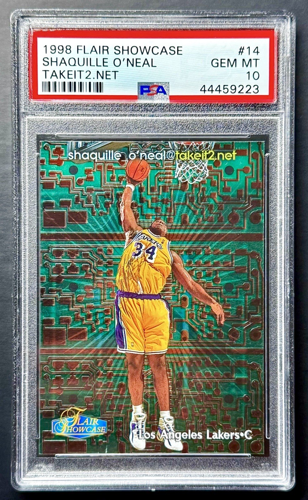 1998-99 Fleer Flair Showcase SHAQUILLE O'NEAL #14 takeit2.net #240/1000 PSA 10