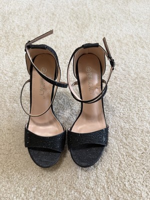 New Delicacy Women s Black Rhinestone Stiletto Heels Size 6