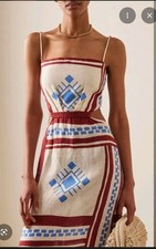 Vestido Johanna Ortiz Kay Pacha Corbata Corte Talla 0 + Manta Cubierta Traje de Baño