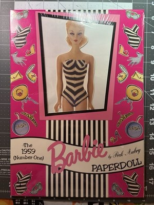 Mattel Barbie PAPER DOLL 1959 BARBIE (Number One) Peck Aubry Sealed Uncut 1994