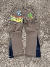 Upcycled Levi’s Cargo Pants Size 32 – Kentucky Patchwork Denim Panel Distressed