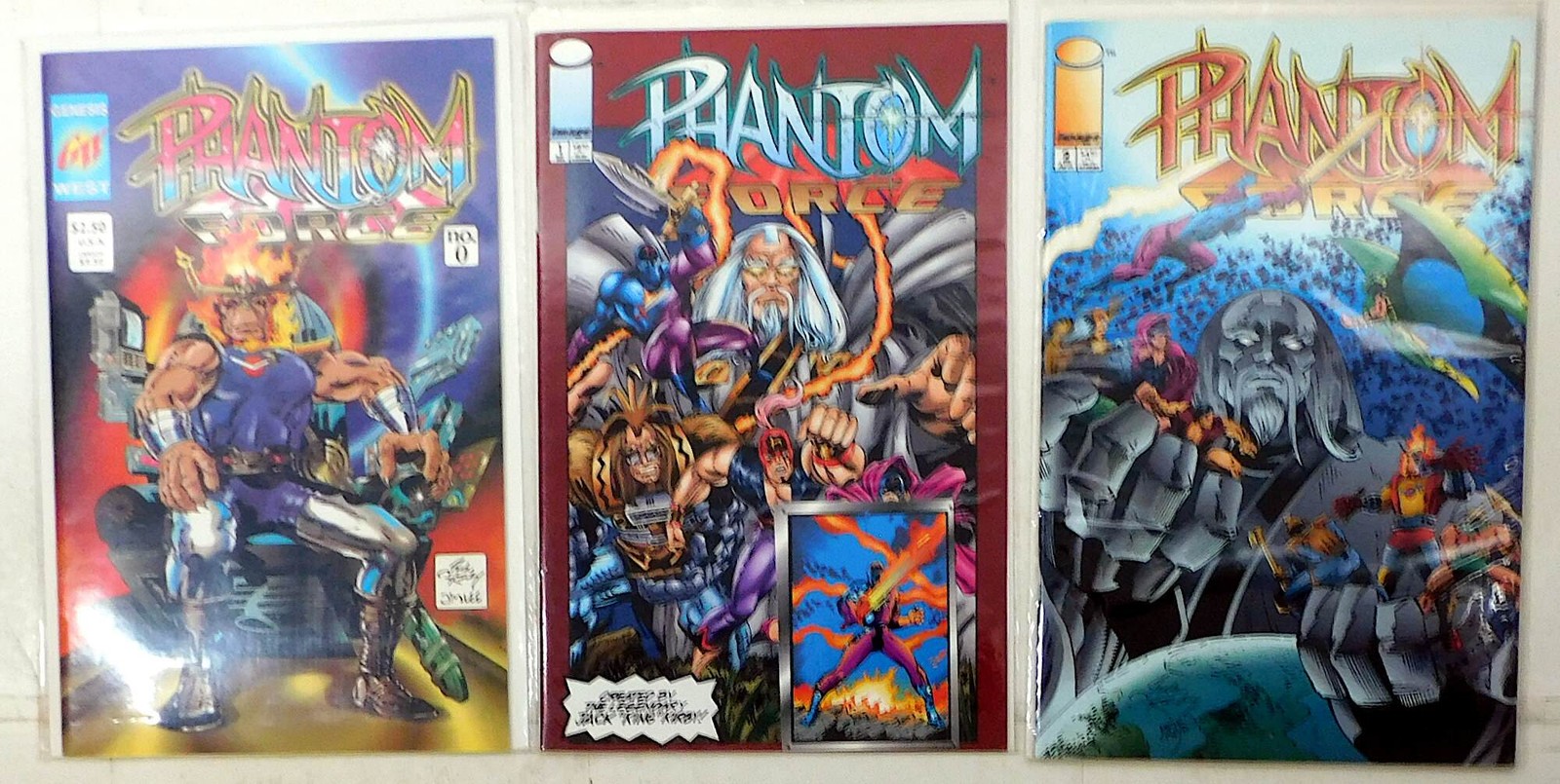 Phantom Force Lot of 3 #0 Genesis West, 1, 2 (1993) Image Comics 1st Print