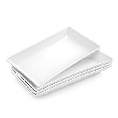 MALACASA 4PC Ceramic Serving Platters Set, Trays for Food, Dishwasher Safe