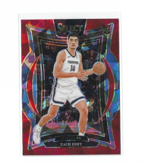 2024-25 Panini Select  Zach Edey #98 Concourse Red Ice Prizm RC Grizzlies