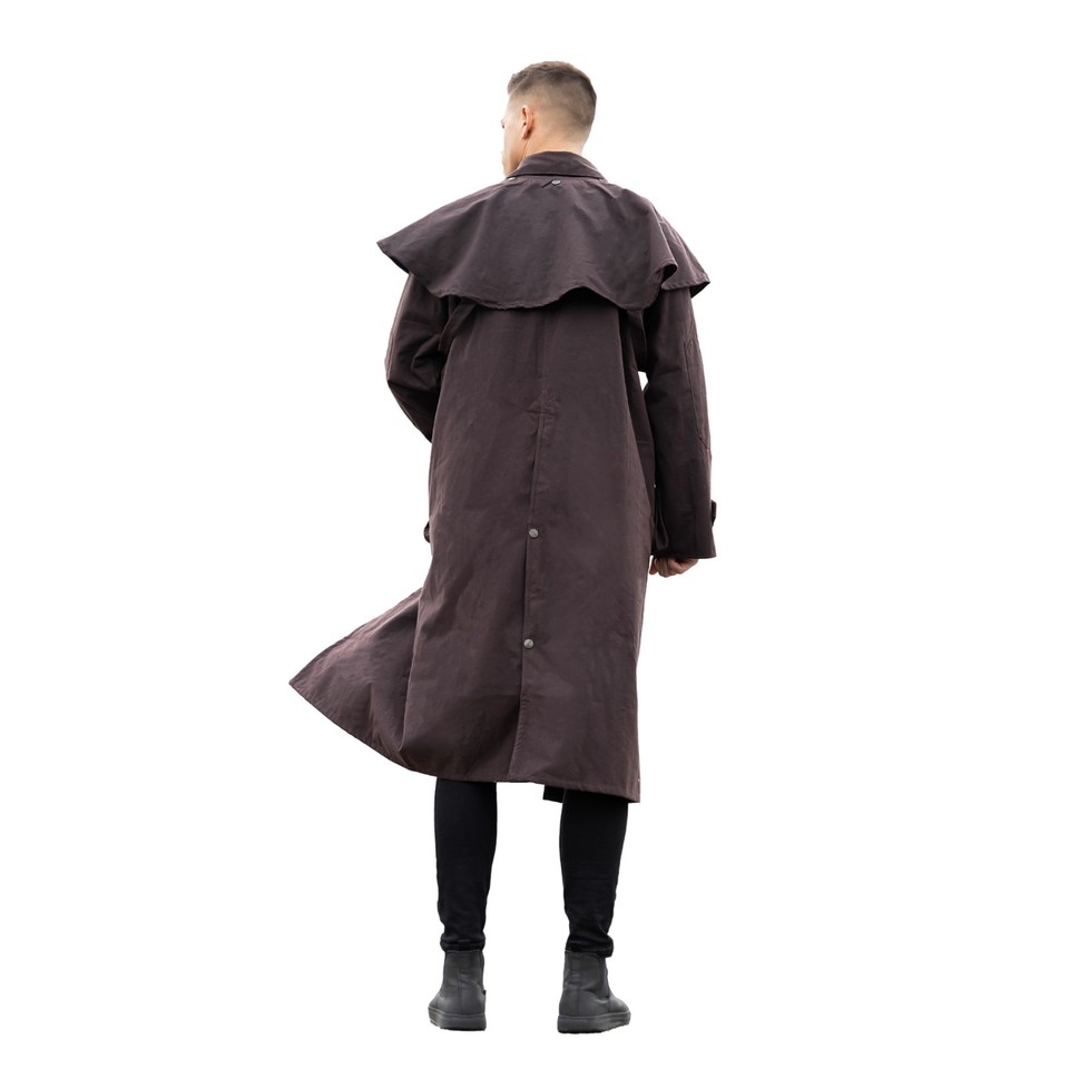 Cowboy Slicker Premium Unisex Western Long Duster Oilskin Jacket Waterproof Coat Free ...