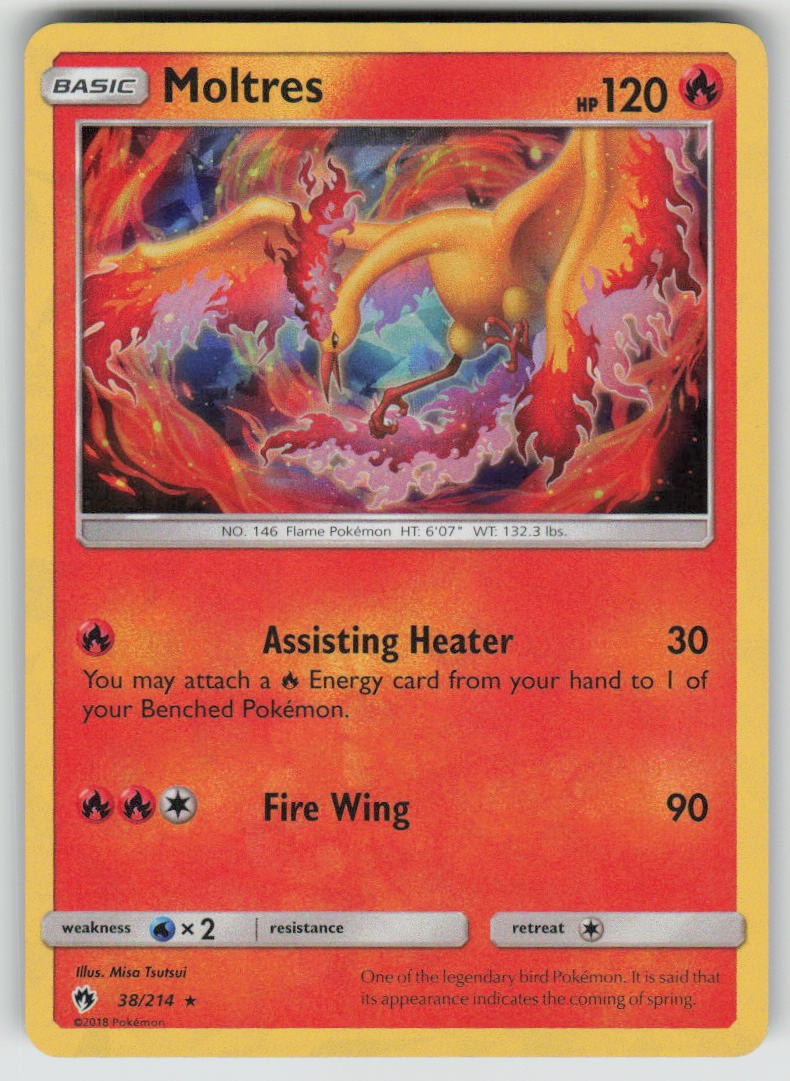 Moltres (Cracked Ice Holo) 38/214 Holo Lost Thunder Pokemon NM