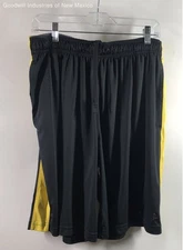 Nike Mens Black Yellow Accent Dri Fit Athletic Drawstring Shorts - Size XL