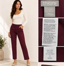 NWT Chico's Women's So Slimming Brigitte Slim Leg Pants Size 10R Deep Chianti