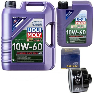 Motoröl Set Synthoil Race Tech GT1 10W-60 6 Liter + Ölfilter für Opel Renault 