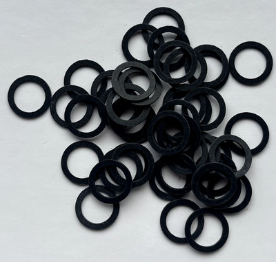 Schwarze Faserscheiben - 12,8 mm O/D x 9,2 mm I/D x 0,9 mm Thk - verschiedene Mengen