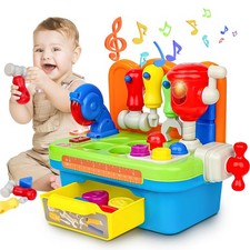 Tool Set, Tool Bench with Light  Sound, Workbench with Shape Sorter, Toys fo...