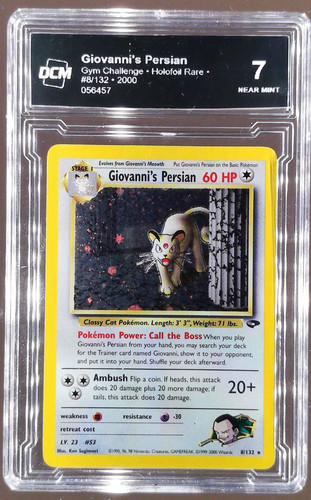 Giovanni's Persian 8/132 Pokemon Gym Challenge Holo Rare Card PSA 7 Unlimited
