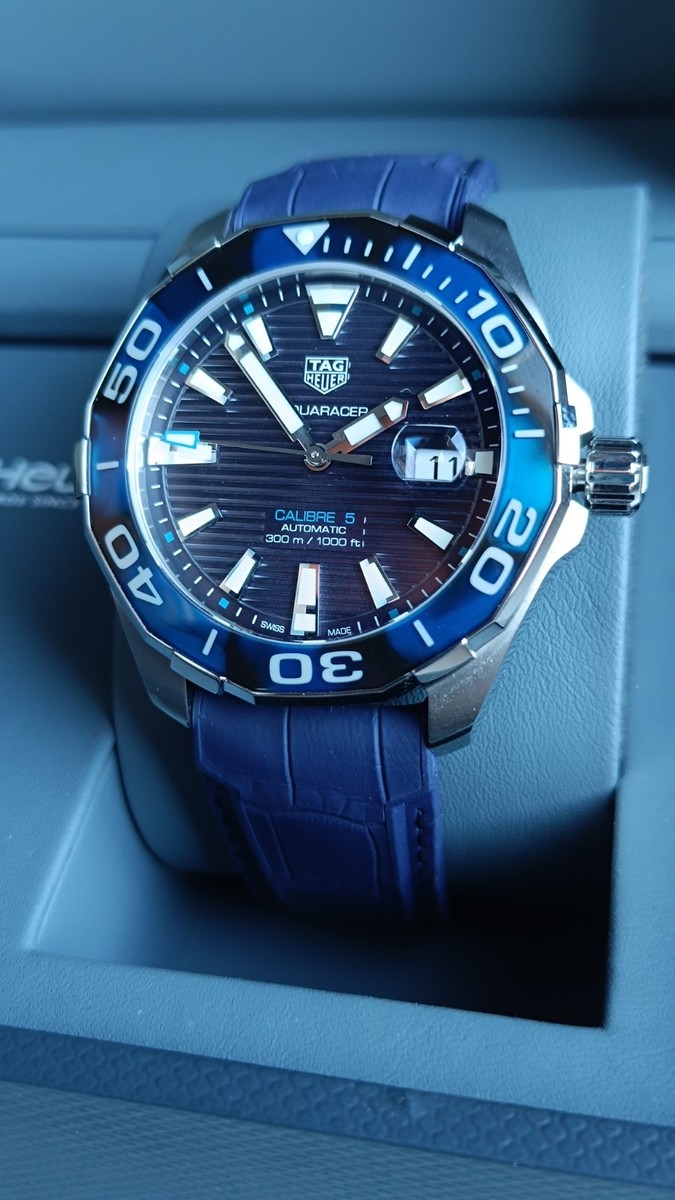 TAG Heuer Aquaracer Blue Men's Blue Strap Watch - WAY201P