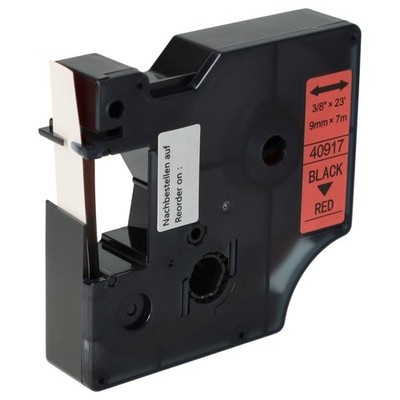 Schriftband für Dymo LabelManager 100 120P 200 100 Plus 160 Schwarz/Rot 9mm 7m