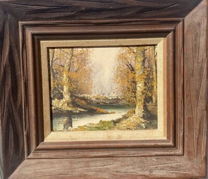 Rare Vintage acrylic oil painting. Textured And Signed