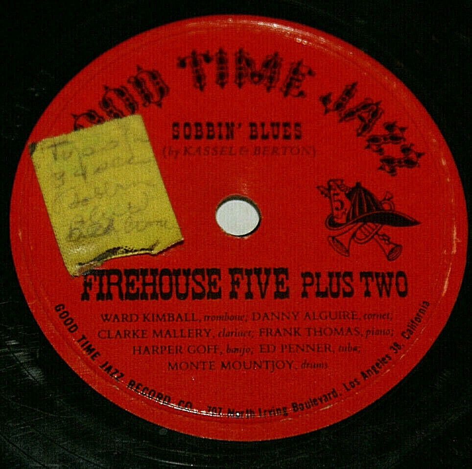 Fiehouse Five Plus Two 1950 10" Record Single Sobbin' Blues 