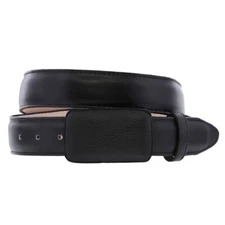 Western Wear Cowboy Belt Smooth Real Leather Removable Buckle Black Cinto